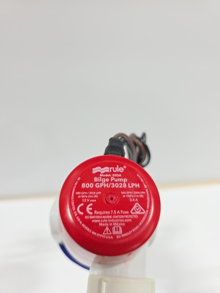 New Rule Bilge Pump 800 GPH 3028 LPH Model 20DA 12v | eBay