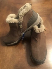 Easy Spirit Pedtra Ankle Bootie Womens 8.5 Suede Fur Lined Zip Winter Boots NEW