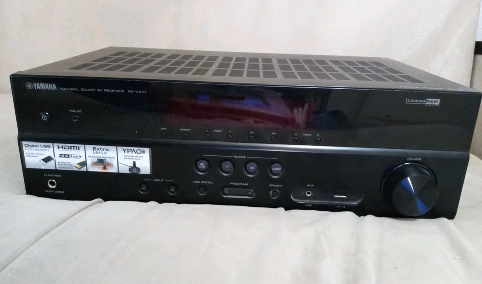 Yamaha RX-V377 5.1 Channel Natural Sound HDMI AV Stereo Receiver Cinema Theater - Image 3 of 4