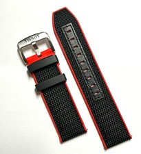 Original Tissot Super Sport T125617A 22mm Black / Red Rubber Watch Band Strap