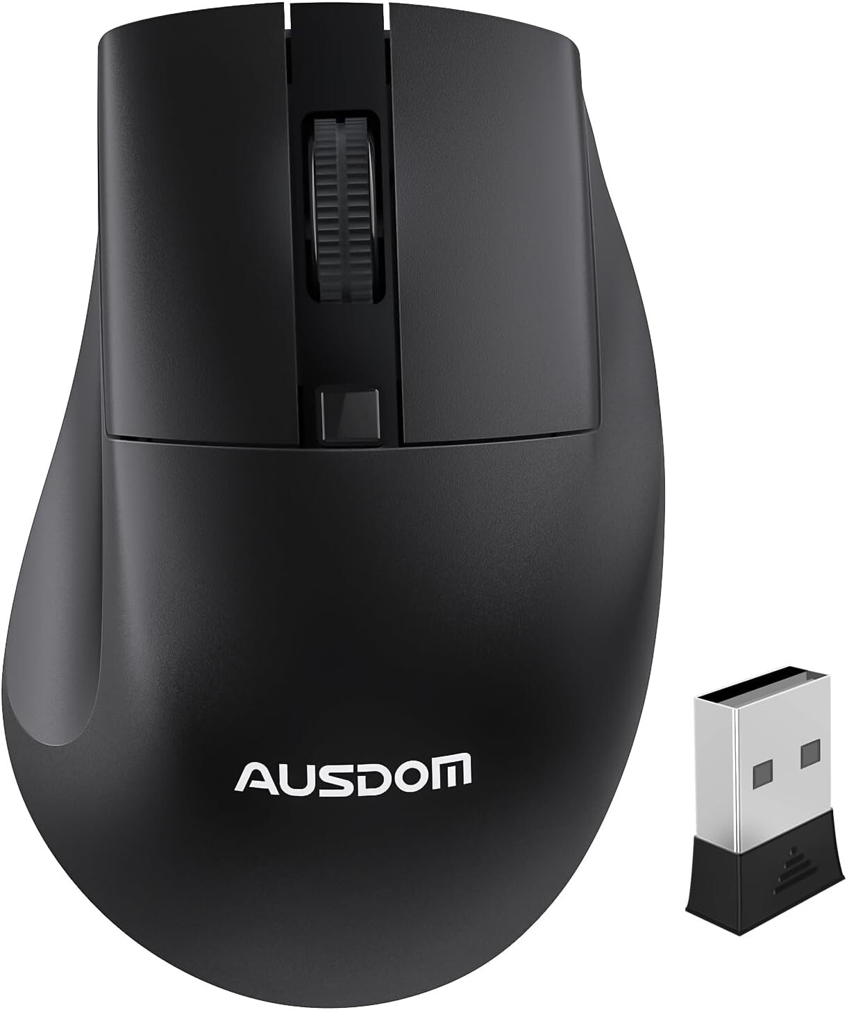 Ergonomic Wireless Mouse with 2.4G USB Receiver 1200 DPI Black-image