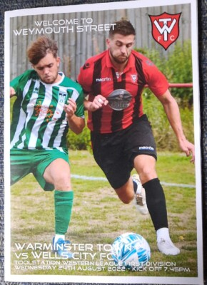 #ad WARMINSTER TOWN v WELLS CITY TOOLSTATION WESTERN LEAGUE 1ST DIVISION 2022 GBP 3.50