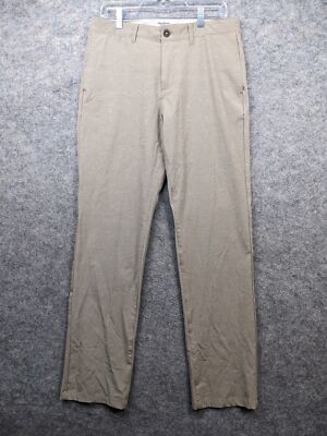 Flag & Anthem Pants Mens 32 x 32.5 Beige Madeflex Straight Leg Flat Front Chino