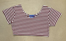 Vintage 1970's - 80's Sasson Striped Crop Top Size Large