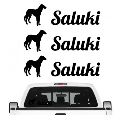 Saluki Tazi Aufkleber 3er Set Hundeaufkleber Hundemotiv Hund Folie - Bild 1 von 4