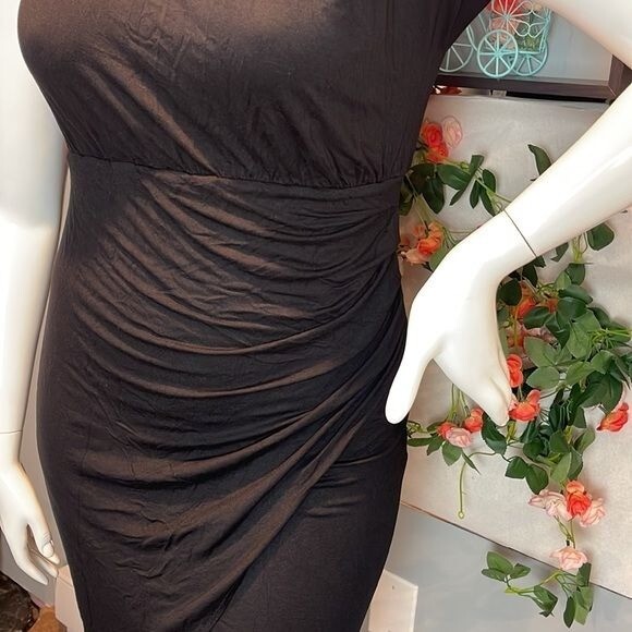 CUPSHE Cotton Blend One Shoulder Pleated Jersey Asymmetrical Dress Size