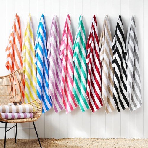 Luxurious Quick-Dry Beach Towels, 4-Piece Set - Oversized 30 x 70 Striped Design - Picture 7 of 12