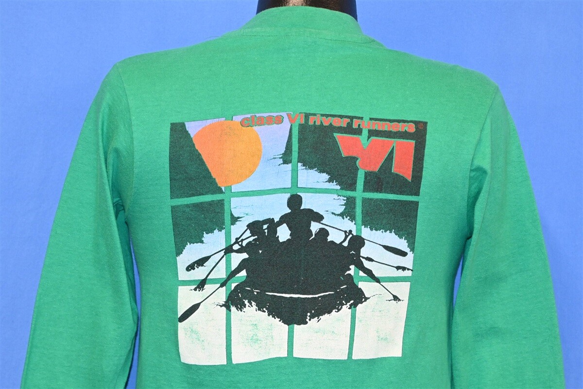 vtg 90s CLASS VI RIVER RUNNERS WHITEWATER RAFTING WEST VIRGINIA LS t-shirt S