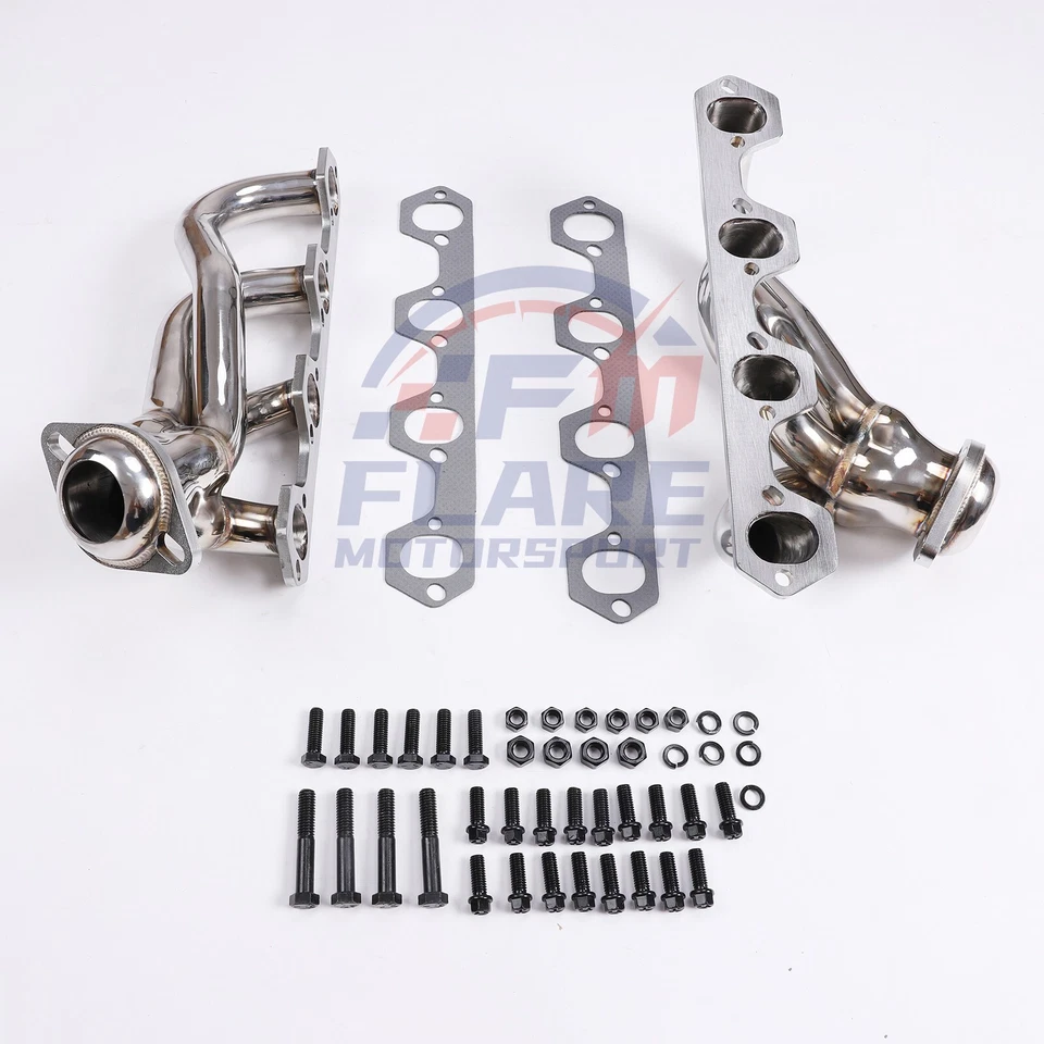 QK Shorty Exhaust Headers For Ford 1987-1995 F-150/250/Bronco 5.0L 2WD&4WD 1.5" - Imagem 3 de 4