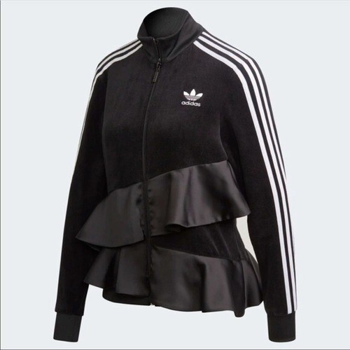 White Terry Ruffle Track Jacket 
