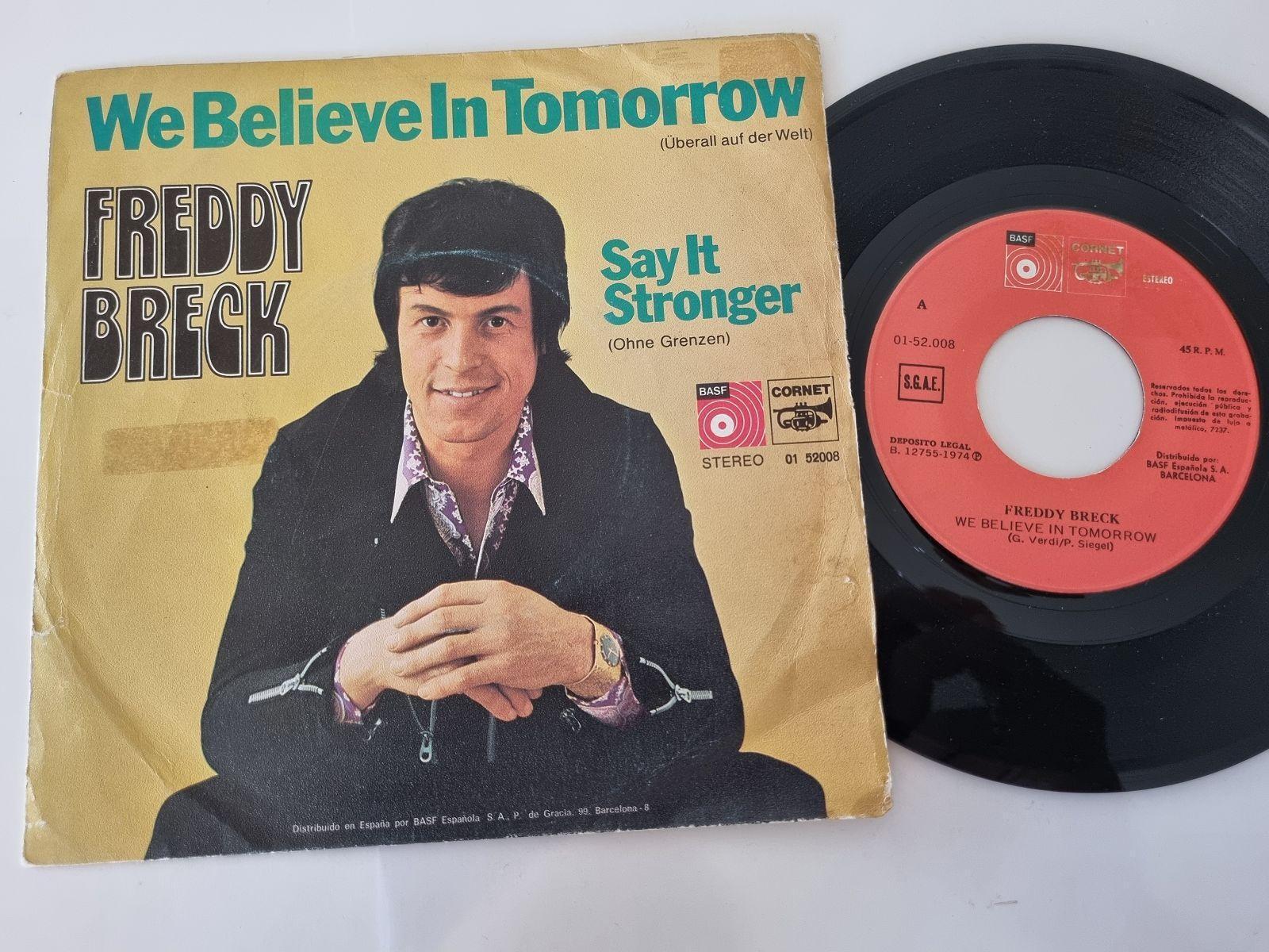 7"" Single Freddy Breck - We believe in tomorrow Vinyl Spain SUNG IN ENGLISH