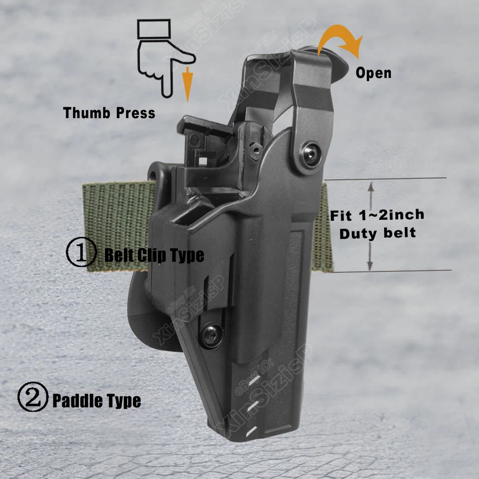 Funda de trabajo G19 nivel 3 ajuste Glock 19 19X 17 17L 44 31 32 Glock 23 G22 Gen1-4 Foto 4 de 4