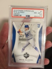 Pete Alonso #1 2019 Panini Chronicles Limited Mets Rookie Card PSA 8.5 NM to NM+. rookie card picture