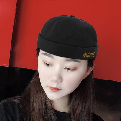 Fashion Hip Hop Docker Pumpkin Cap Damen Herren Krempe Streetwear Beanie Skullcap
