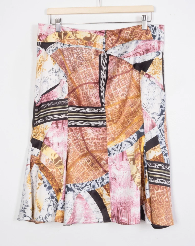 Falda midi parcheada Just Cavalli talla 46 XL estampado animal Foto 2 de 4