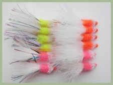 Hothead Trout Flies, 12 Pack Rainbox Flash Straggle Fritz, Size 10. SLIX