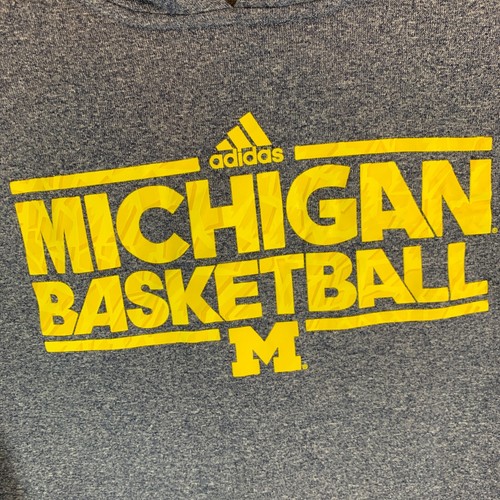 Adidas Michigan Basketball USA College Climawarm Blue Hoodie Men's Size Small S - Picture 3 of 11