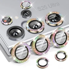 Glitter Bling Metal Ring Camera Lens Protector Cover For Samsung S25 Ultra S24