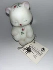 Fenton Lotus Mist Burmese Purple Roses Hand Painted Miniature Bear BB4 001 EUC