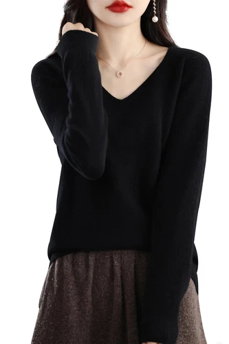 Women Knitted Sweaters Fashion V-Neck Top Sweater Autumn Warm Pullover Soft - Imagen 22 de 46