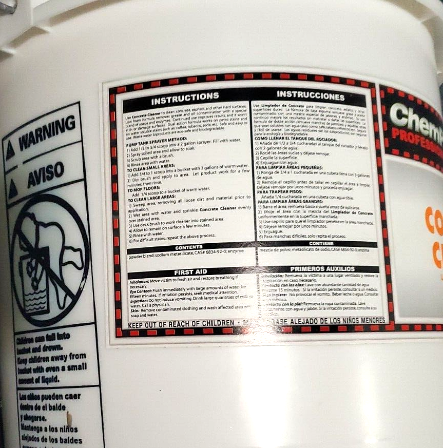 ChemPro Concrete Cleaner 50lb Pail POWDER eBay