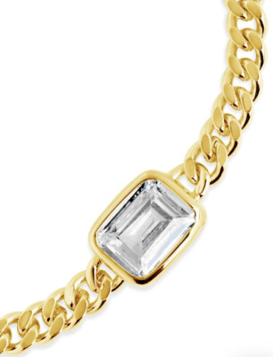 Sterling Forever 14K Gold Plated Harper Cubic Zirconia Chain