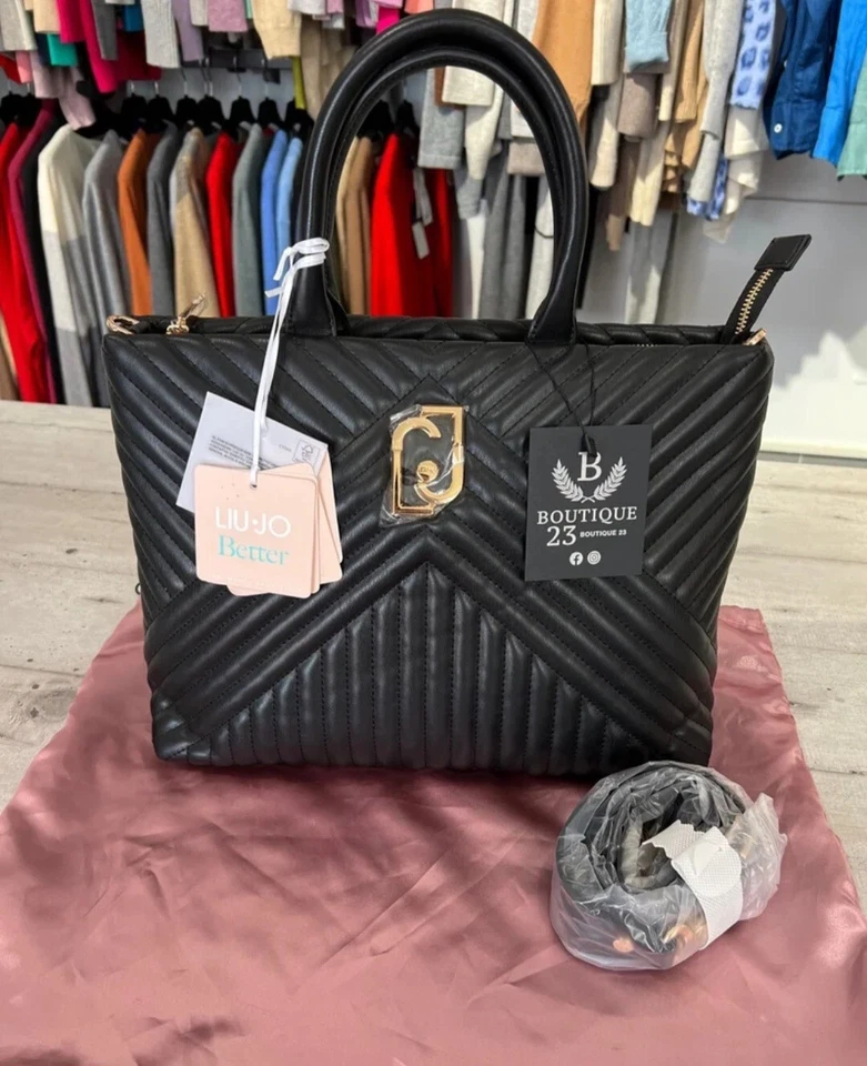 LIU-JO Bolso de Mano Negro Ceremonias Noche Eventos Nuevo Etiqueta Original Foto 2 de 4