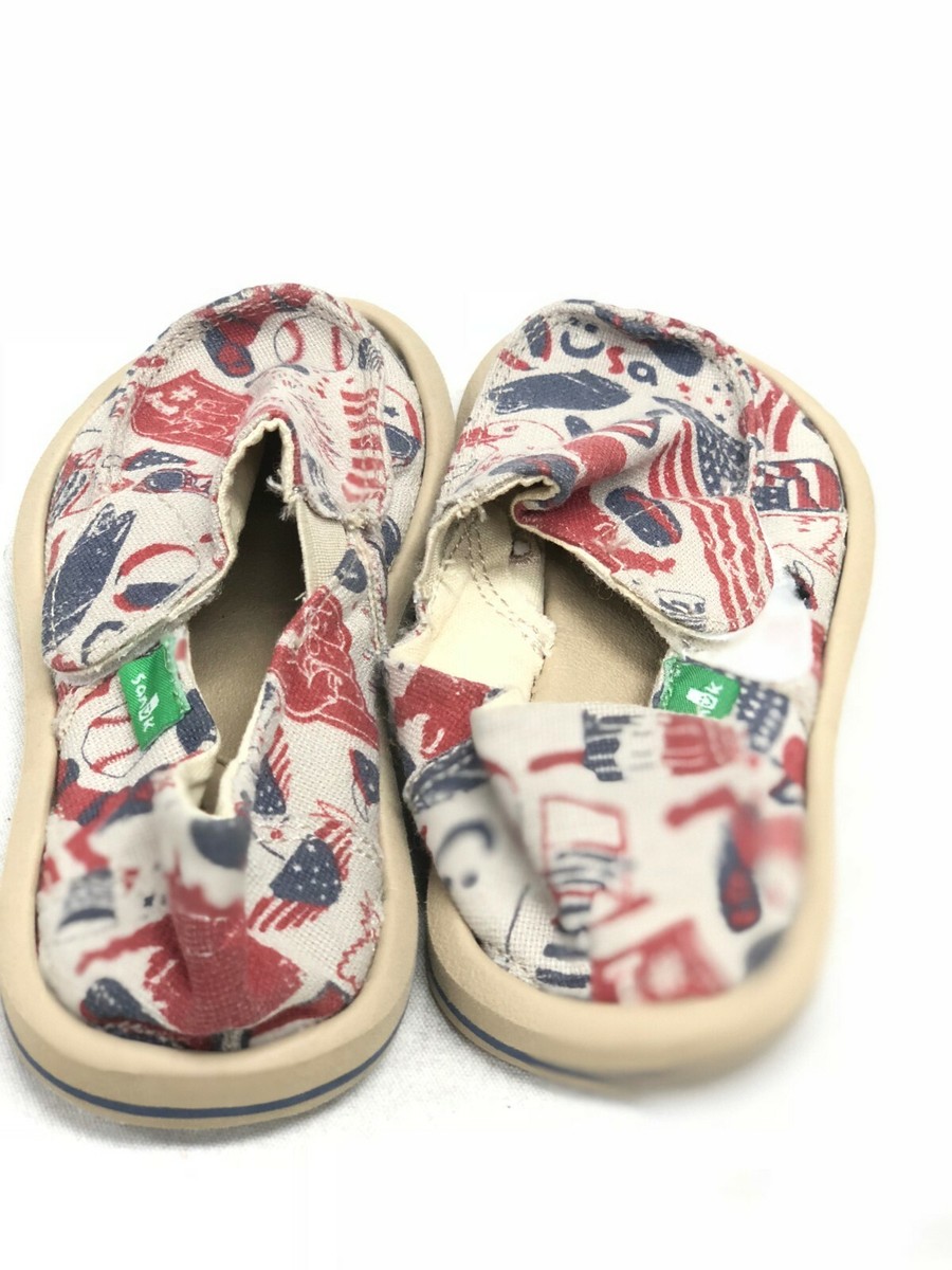 Sanuk Donna Patriot Girls Slip On Shoes Sidewalk Surfers  display picture 2