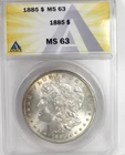 1885 Morgan Dollar : ANACS MS63