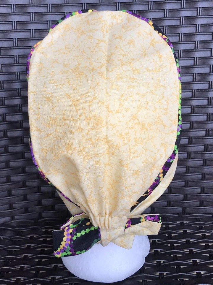 Mardi Gras ⚜️ Surgical Cap Nurses Scrub Hat Womens USA 🇺🇸 Made Cotton - Image 2 of 2