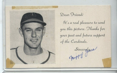 1949 St. Louis Cardinal ''Dear Friend'' Nippy Jones Stamped Team Promotion