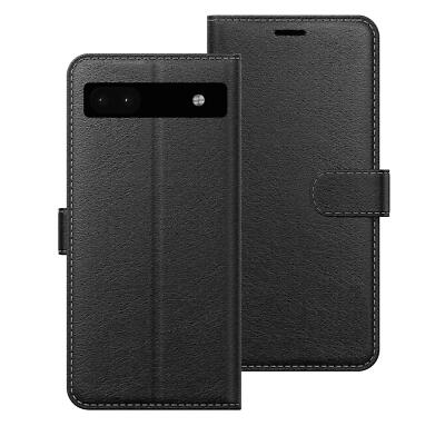 Pixel 6a Etui Abdeckung Flip Folio Leder Brieftasche Karte für Google 