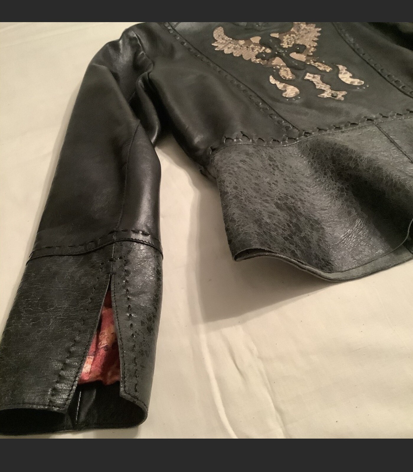 Lamb Skin Jacket with Real Python  Skin Inlays Si… - image 5