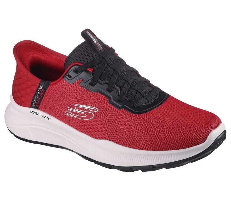 Skechers мужская обувь без шнуровки цвет красный черный Комфорт без рук мягкая пена с эффектом памяти 232460 12790₽