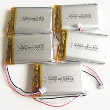 5 PCS EHAO 103450 3.7V 2000mAh LiPo Polymer Rechargeable Battery JST 3Pin 1.25mm