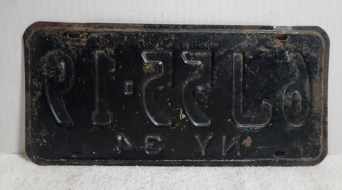Vintage 1934 New York License Plate | eBay