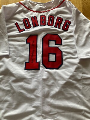 Red Sox Jim Lonborg signed Jersey W/COA 67 CY Young