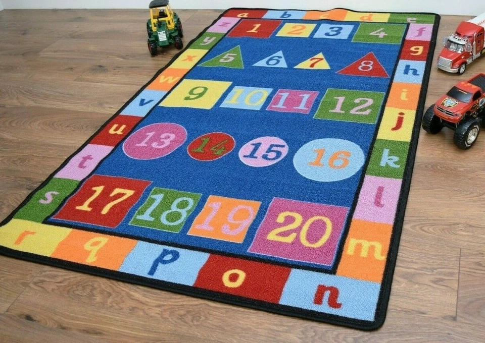 Educational Kids Mat Numbers Letters Alphabet Bright School Boys Girls