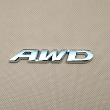 Metal Car Emblem AWD Letters Silver Badge Side Fender Rear Trunk Sticker Decal