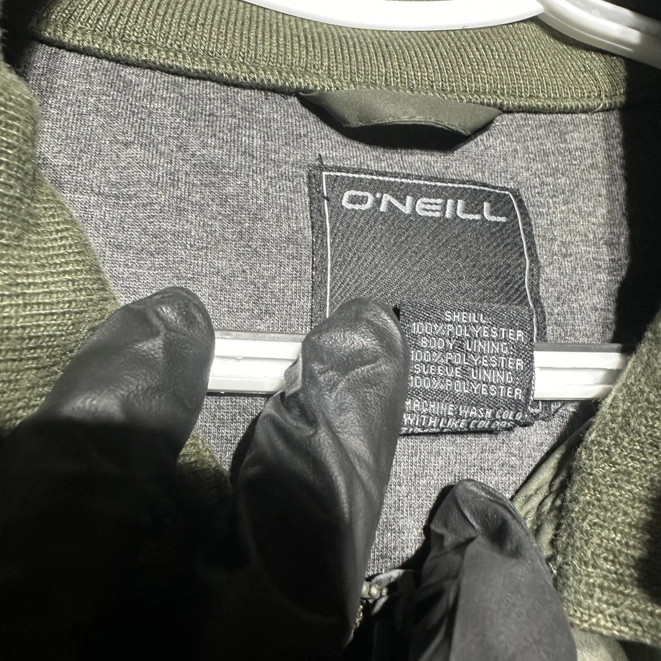 Chaqueta O'Neill Para Hombre L Verde Oliva Estilo Militar Cremallera Completa Bolsillos Forrados a Presión Foto 4 de 4