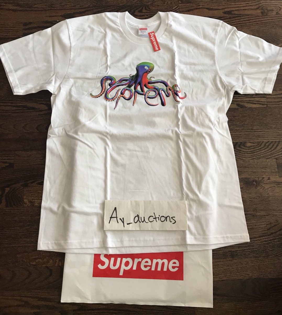 Supreme SS18 Tentacles Tee 白 (Supremeステッカー付き) Supreme Tentacles Tee White XLARGE Authentic *in Hand* Ss18