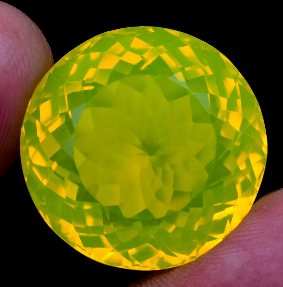 Piedra preciosa de 22,80 x 22,80 mm ópalo amarillo neón natural 57,00 quilates certificado sin tratar Foto 3 de 4