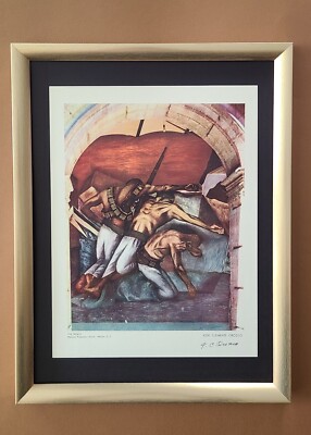 JOSE CLEMENTE OROZCO, ORIGINAL 1946 SIGNED VINTAGE PRINT FRAMED from MEXICO