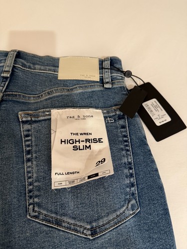 Womens Rag and Bone Jeans "The Wren" High-Rise Slim size 29 NWT