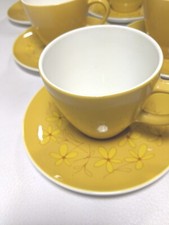 Centura By Corning Cup And Saucer Golden Daisies MCM USA 1 Extra Saucer Set 6