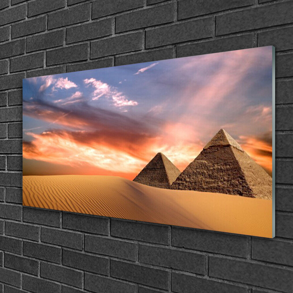 Tableau Image sur Verre Tulup 100x50 cm Impression Désert et Pyramides d'Égypte