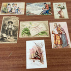 Assorted Trade Cards Chromo x 7 - Borax Coleman Nicoll Faust American