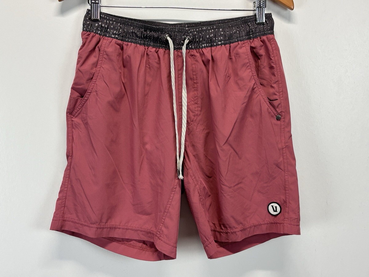 Vuori Mens Kore Shorts Lined Drawstring Inseam Saltwater Red