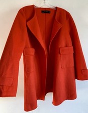 Vintage Zara Red Long Sleeves Retro Style Jacket Coat Outerwear Overcoat Size: M