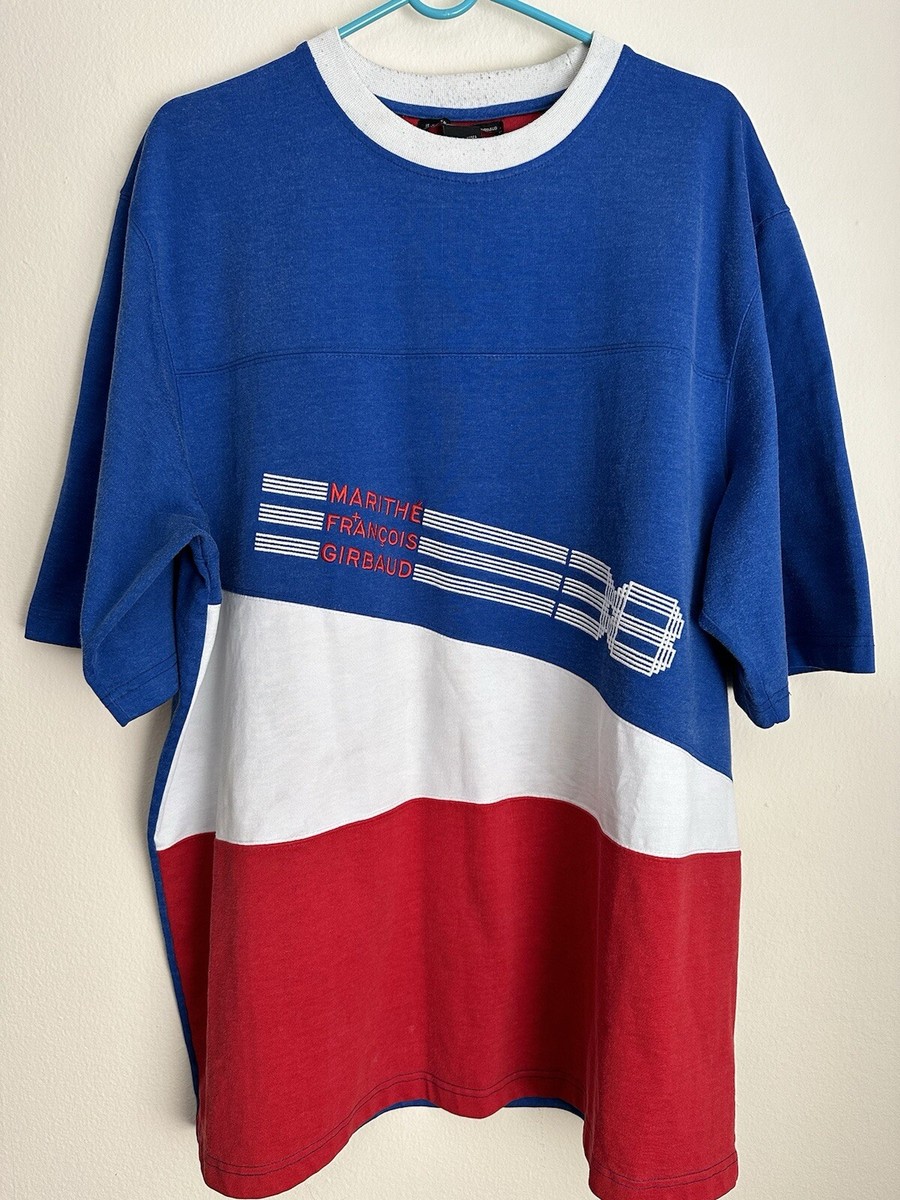 ★Marithe + Francois Girbaud★ W REGULAR LOGO TEE blue MFG45 Marithe Francois Girbaud W Classic Logo Crop Tee Navy